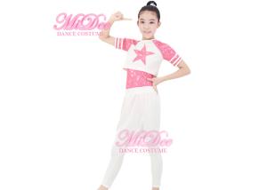 Quality MiDee Girl White Dance Outfits Spandex Hip Hop Dance Dress Gym Suit wholesale