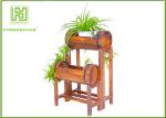 Eco - Friendly Bamboo Flower Pots Succulent Containers Thickness 9mm