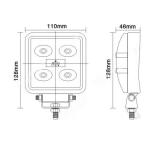 5 Inch Square 15W LED Work Light For trucks