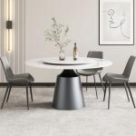 Polished Marble Round Dining Room Tables With Stainless Steel Legs