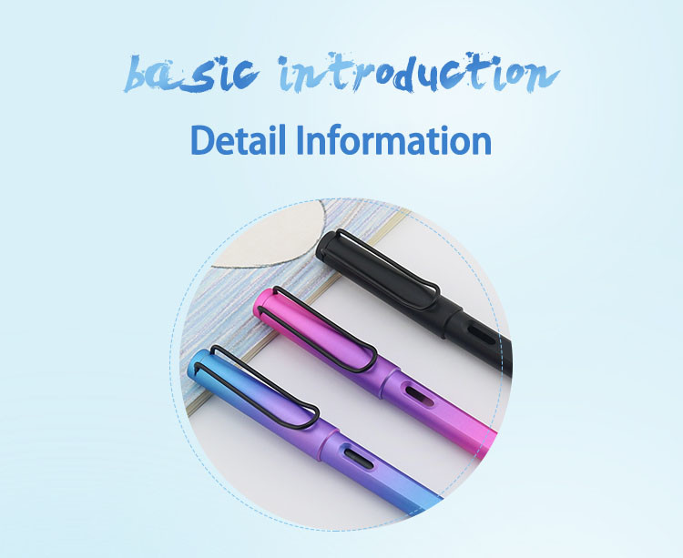 Gradient EF Fine Tip Cartridge Fountain Pen Plastic Ink Suction Pen With Hollow Clip