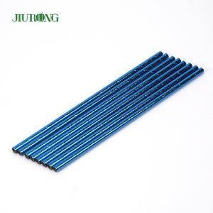 Quality Blue Coated Biodegradable Paper Straw Disposable Straight Tube Custom logo wholesale
