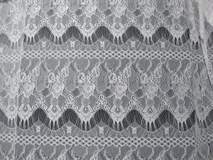 Quality White Floral Nylon Lace Fabric Eyelash Lace Trim For Lady Dress wholesale