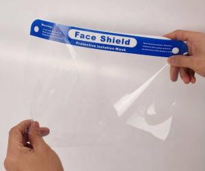 Quality 330 * 220mm Clear Disposable Face Shield Double Sided Polymer Materials wholesale