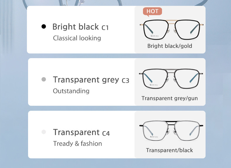 Clear Lens Acetate Titanium Glasses , Unisex Metal Frame Glasses OEM