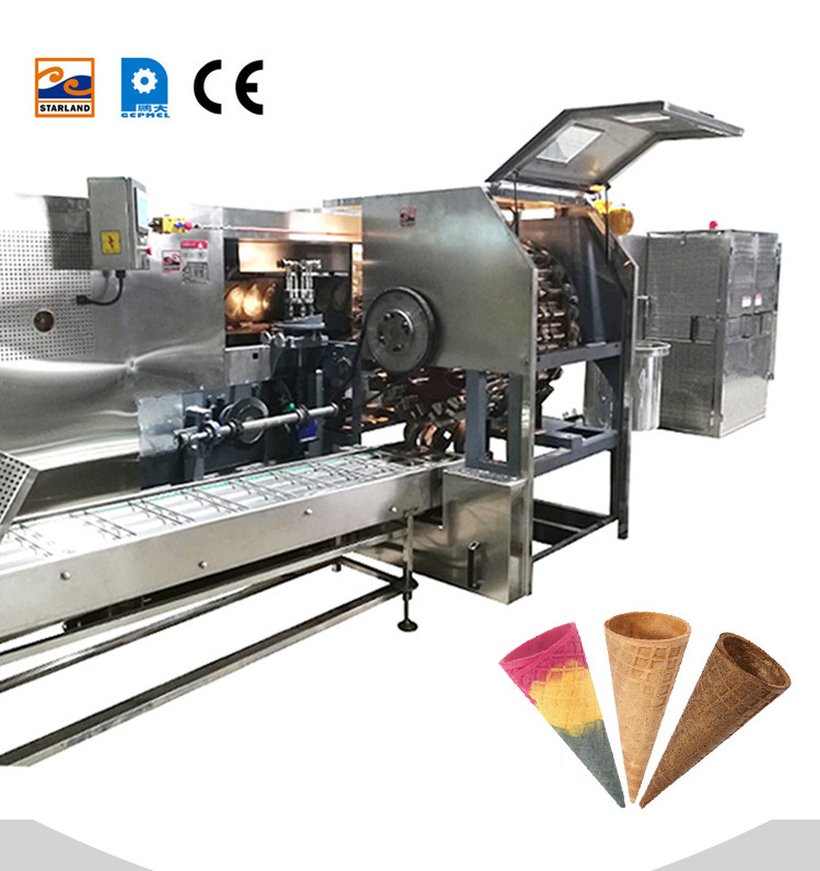 Wafer Egg Roll Production Machine , Multi Functional Automatic Chinese Ice Cream Cone Set Machine .