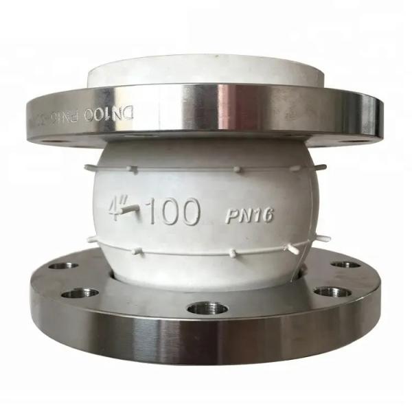 DN100 DIN PN16 SS304 Food Grade Flange Connection Single Ball Rubber Expansion