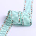 7mm-38mm Blue Embroidered Ribbon ISO9001 Embroidered Floral Ribbon