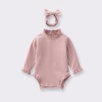 In Stock Baby Romper Bamboo Children Ruffle design Girls Baby Bodysuits