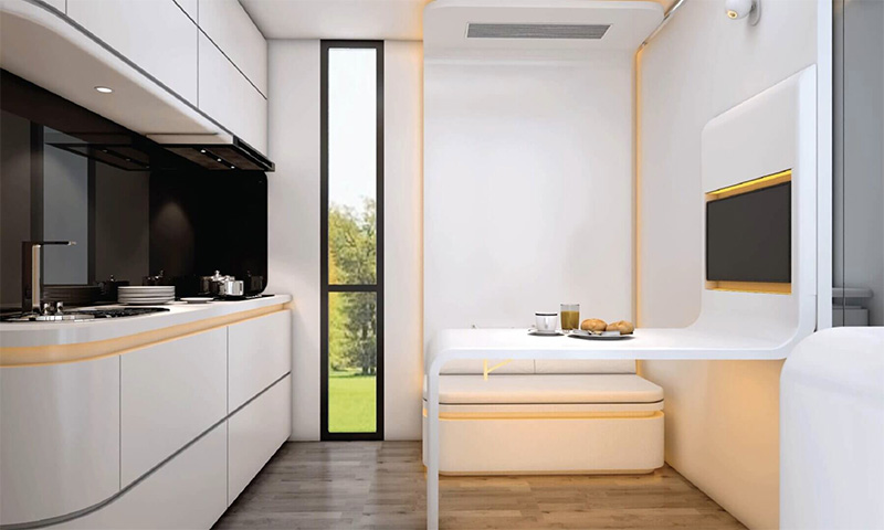 Luxury White Space Capsule Steel Prefab Home Apple Cabin Container House for Camping