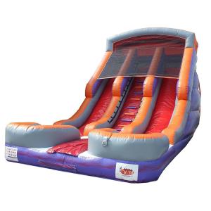 Quality Inflatable Slip And Slide Into Pool Two Lane , Commercial Grade Blow Up Slide Rental wholesale