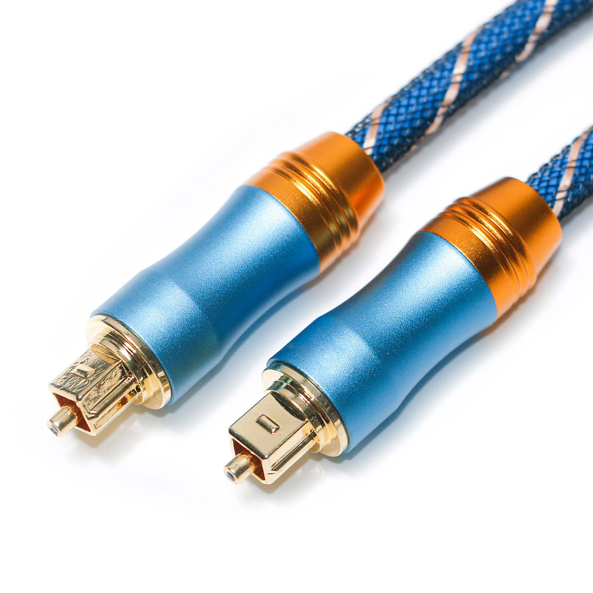 Toslink Digital Cable Premium OD6.0 Knited Rope Plated Frosted Shell Square Interface Blue 1.5M HiFi Sound For Subwoofer