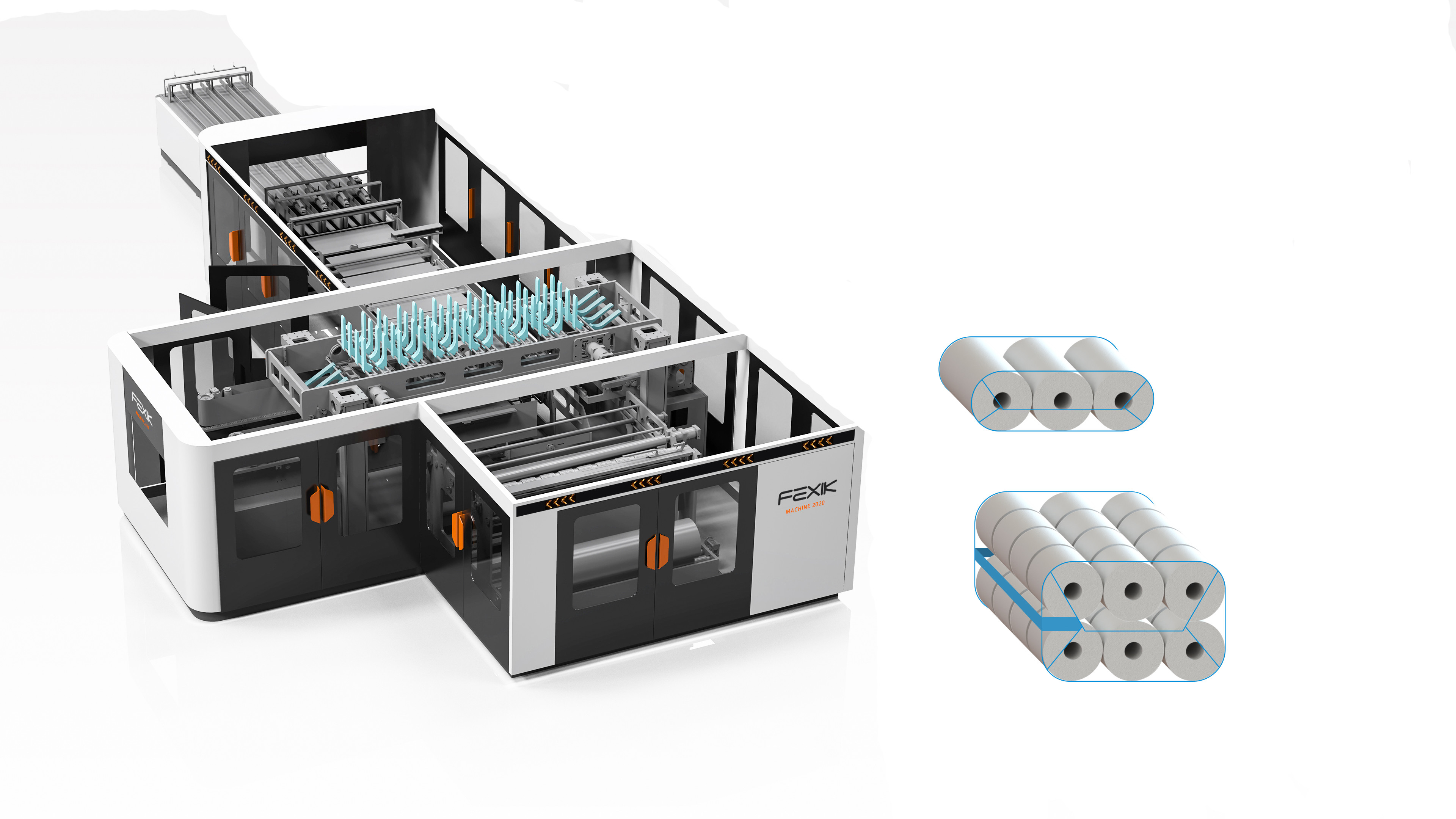 Roll Dia90mm 70packs/Min Paper Roll Wrapping Machine