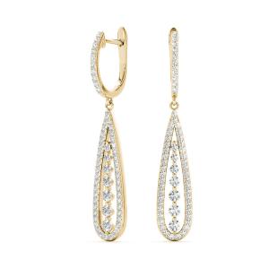 Quality 0.75 Carats Lab Created Diamond Hoop Earrings VVS Clarity HPHT Round Cut wholesale