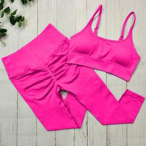 Quality Gym Yoga Outfit For ladies Seamless 2 Piece Workout High Waist Leggings With Sport Bra Set wholesale