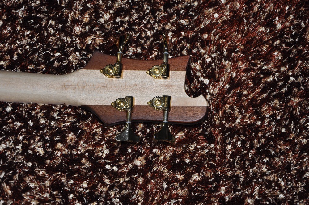 Custom bass guitar Carved flower body Neck through body 4 string electric bass guitar 4003 RIC Golden hardwares