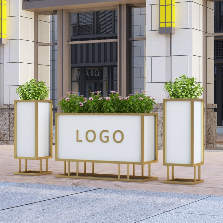 Stainless steel new white rectangular planters box with legs