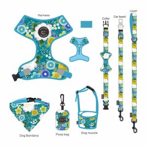 Quality No Neck Injuries Leather Dog Harness Set Customizable Fit Resist Fraying wholesale