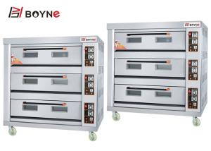 Quality Durable Stainless Steel Three Deck Nine Trays Big Capacity Gas Bakery Oven For Cake Shop wholesale