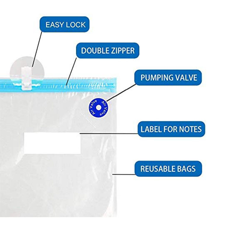 Sous Vide Bags Reusable Vacuum Zipper Bags Food Storage Bags with Sealing Clips