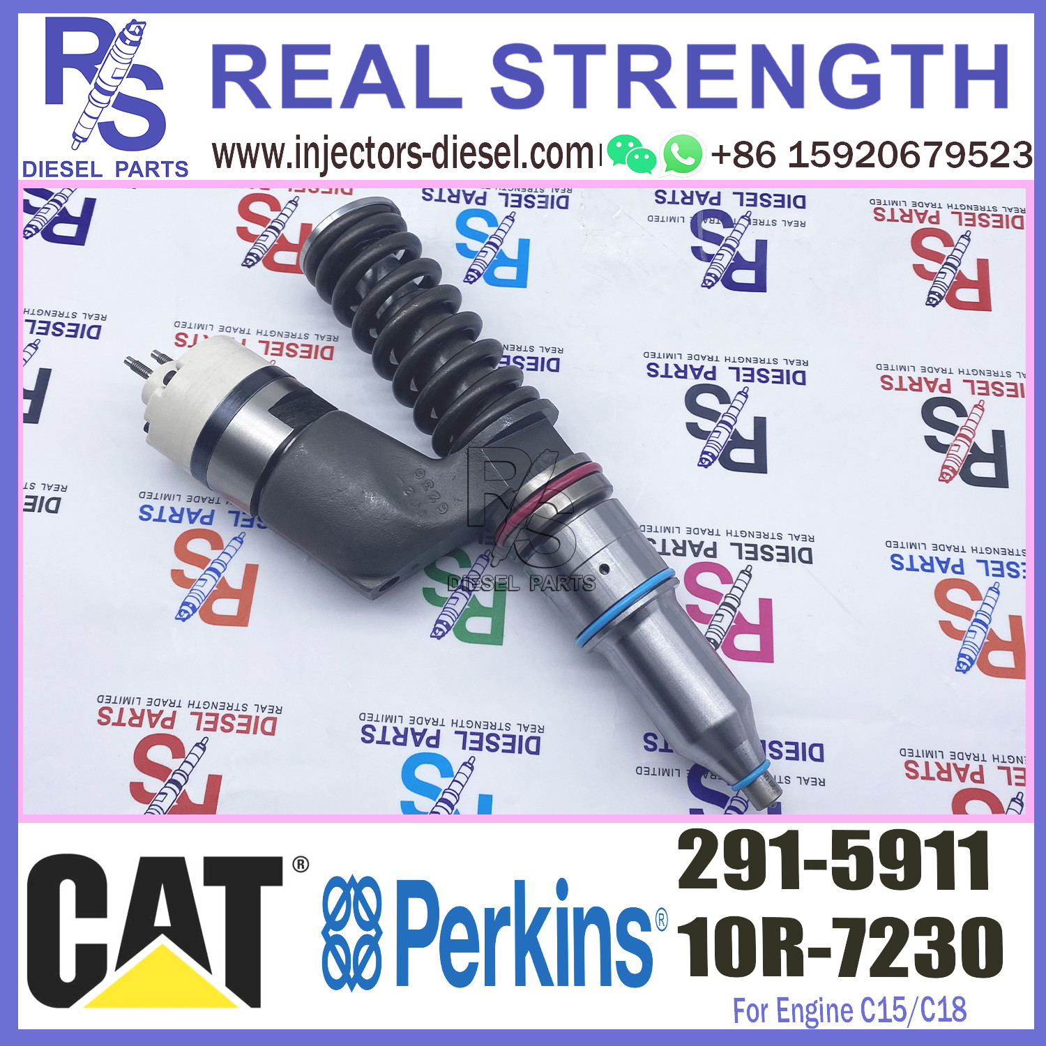 Diesel engine fuel injector 291-5911 excavator C18 diesel engine spare parts 291-5911