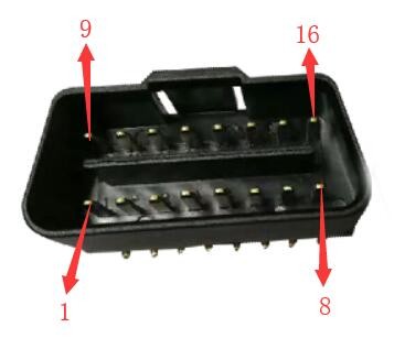 J1962 24V OBD 2 OBD2 16 Pin Male Connector With Straight Pins