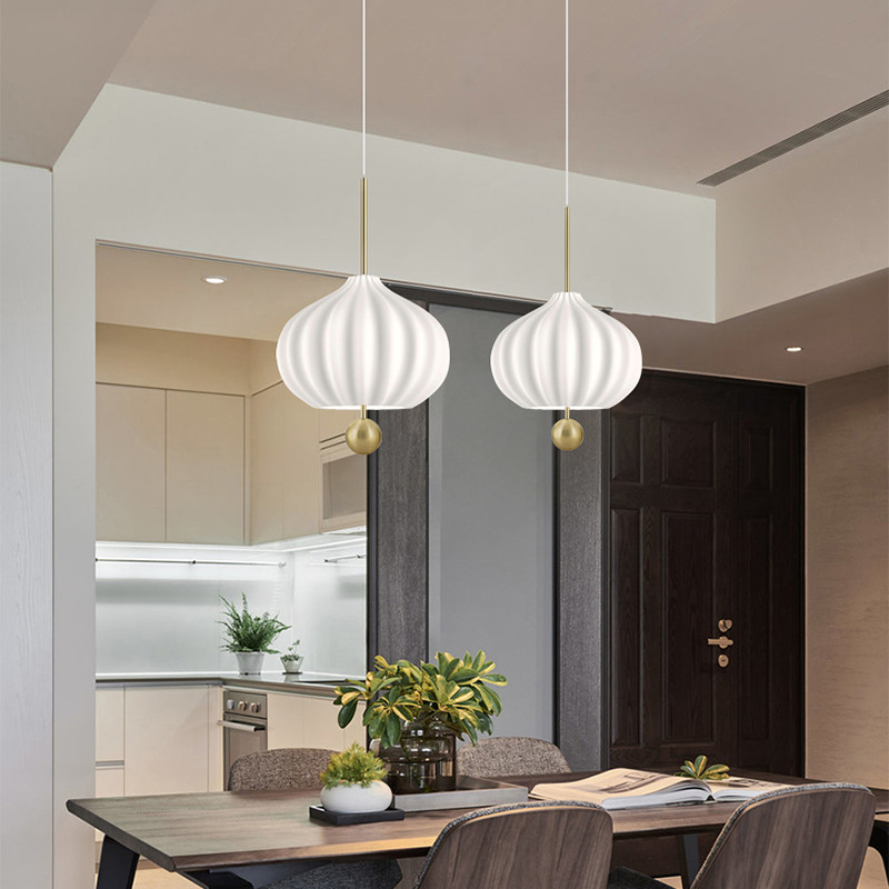 Modern white Pumpkin pendant light Restaurant Bar Loft Living Room Lilli Pendant Lamp(WH-GP-126)