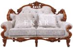 Classic Wooden Fabric Sofa Design, Living Room Sofa