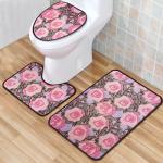 OEM ODM Three Piece Bathroom Rugs Toilet Tank Cover Set Washable