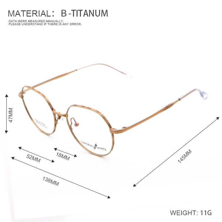 Manufacturer Designer B Titanium Optical Glasses Hot Sale 66344