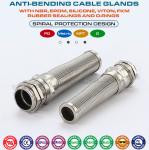 Anti-Bend Protecting Metal M20 Cable Gland, Anti-Kink Metallic Metric IP68 Cable