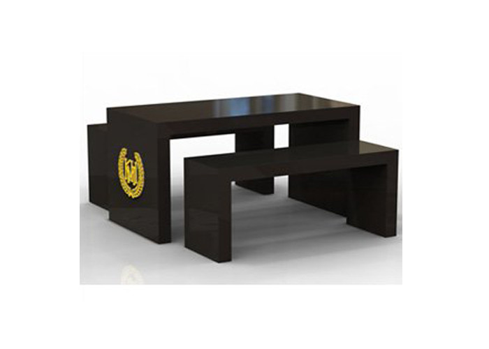Wooden Black Nesting Display Tables Light Duty High Grade For Garment Mall