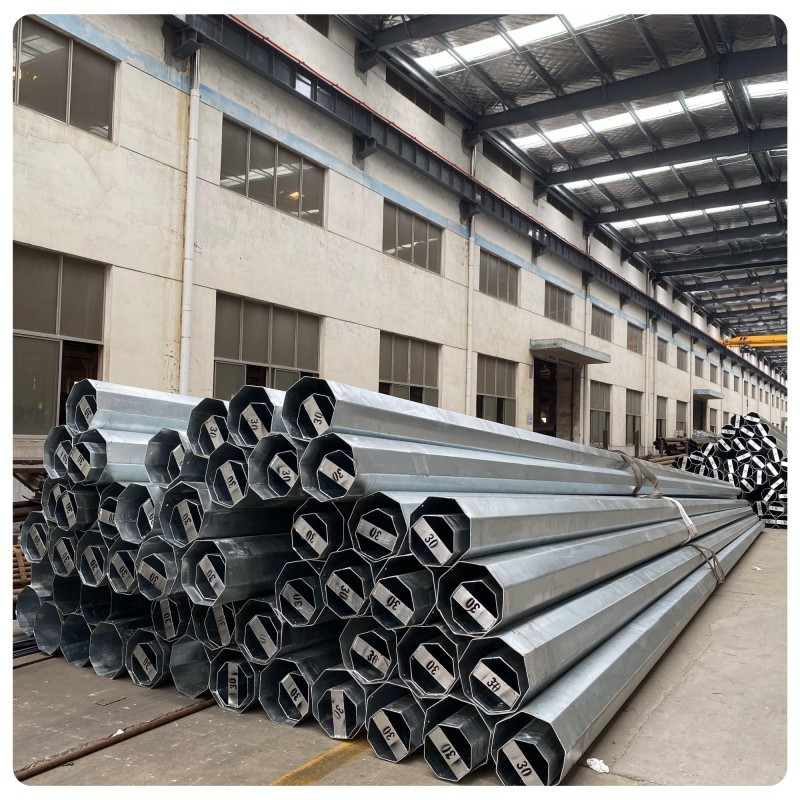 30-35ft NEA Standard Galvanized Steel Tubular Pole For Transmission Line Thickness 3-4mm