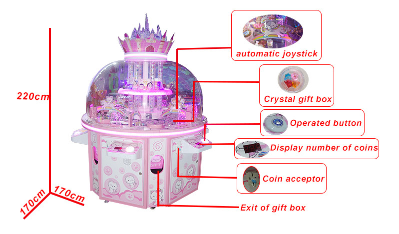 SGS Gift Vending Machine / 6 People Automatic Joystick Gift Game Machine Crystal Castle
