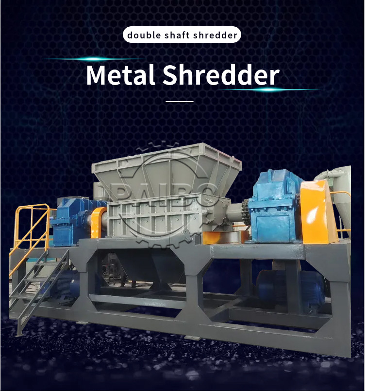 Waste Metal Shredding Machine Metal Crusher Double Shaft Shredder For Recycling Brass/Copper/Aluminum Materials