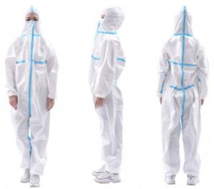 Quality Fluid Resistant Disposable Hooded Coveralls For New Coronavirus Prevention wholesale