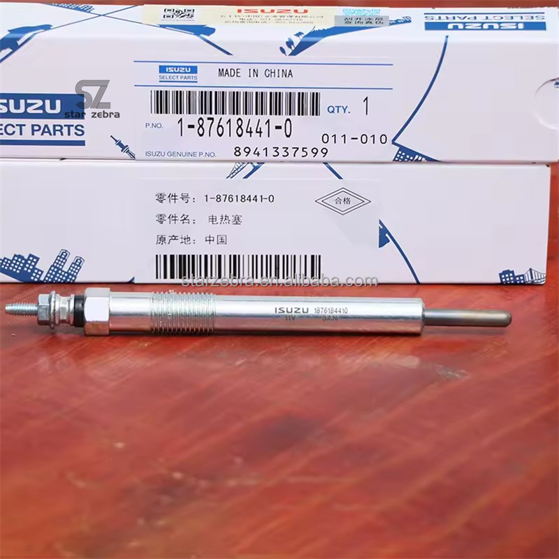 Machinery Repair Shops Suitable Engine Ignition Glow Plug 1-87618441-0 for 4LE2 4JB1 4JG1 4HK1 6HK1 Excavator Parts
