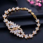 Cubic Zirconia Tennis Bracelets For Women Iced Out Chain Gold Color Bracelet
