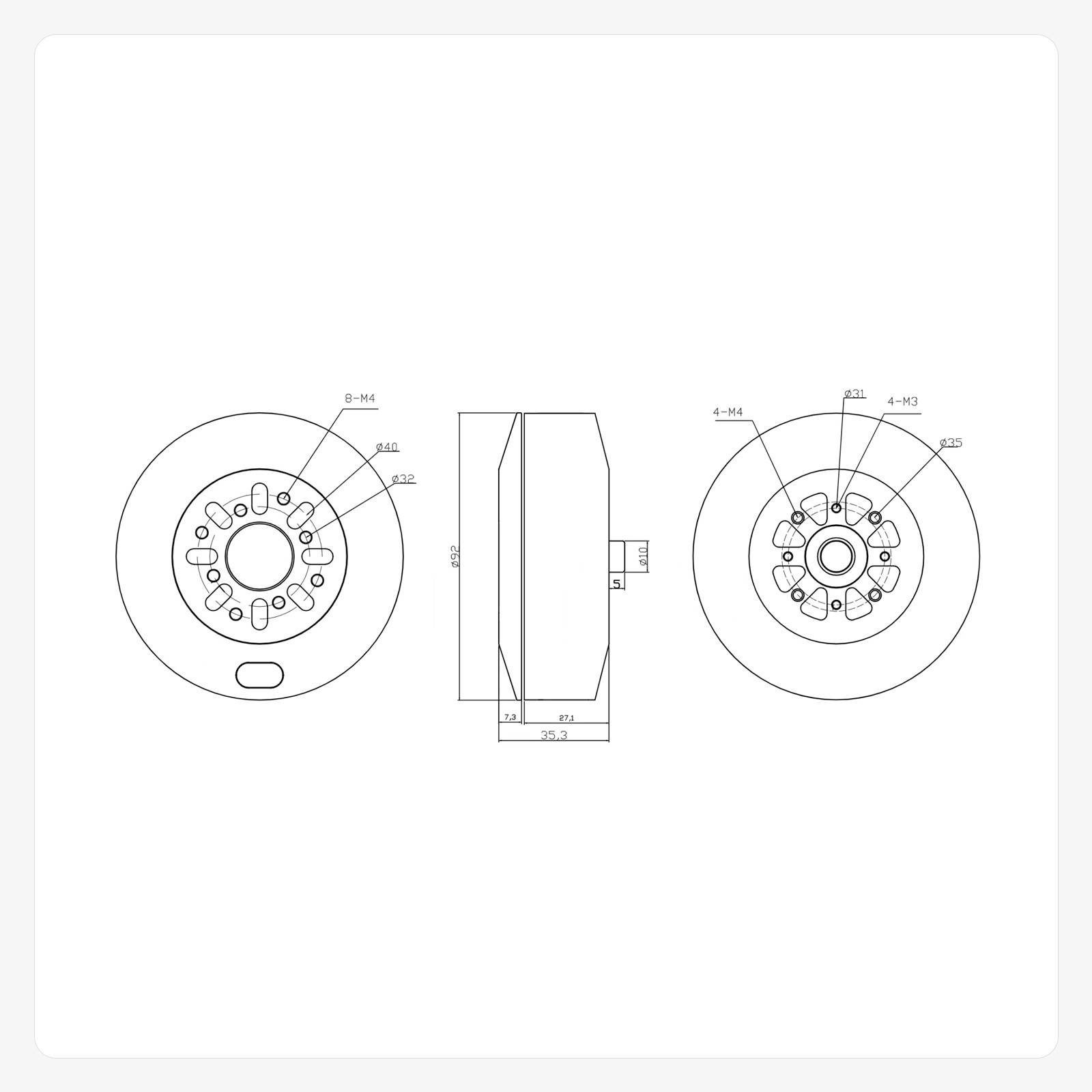 Rainproof Brushless DC Motors 8318 Motor With 13kg Thrsut For Multi Rotor Drone Custom Drone