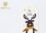 Christmas Printing Paper Hang Tags White Color Matte Finishing Surface Coating
