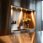 304 / 316 Stainless Steel Laser Cutting Towel Niche with Brushed Finish and Hand