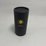 Black Card Cylindrical Paper Box Gold Hot Stamping Cardboard Cylinder Tubes