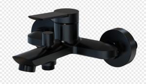 Quality Wall Mounted Bath Mixer Taps Black Brass Single Lever Surface Mounted Fitting wholesale