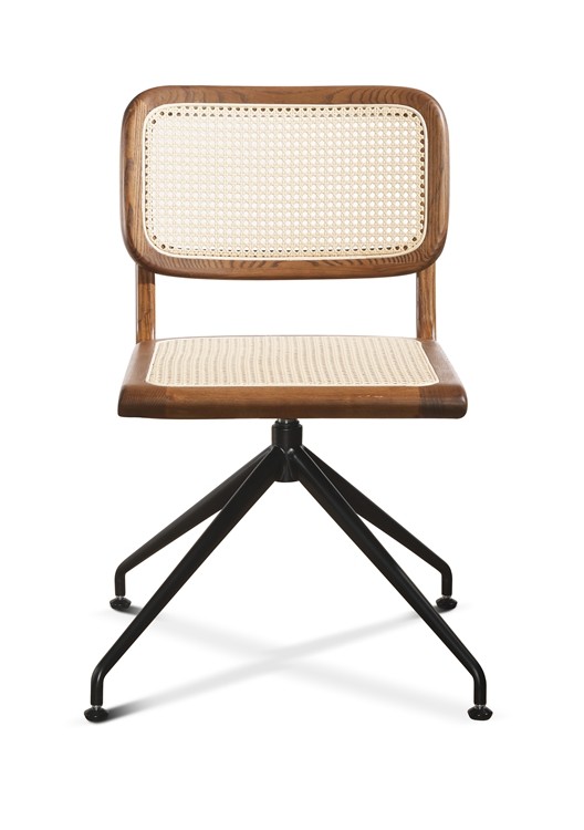 80cm Rattan Study Home Office Desk Chair 46 X 47 X 75 Cm Walnut Color