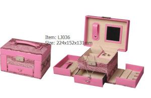 Quality Leather Jewelry Boxes,Leather Jewelry Case with Zipper and stich edge wholesale