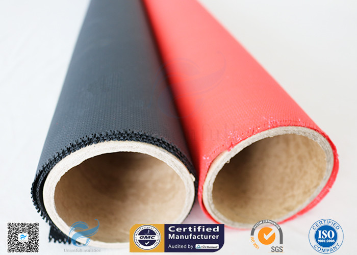 C - glass 260℃ Fire Protection Red Color Silicone Coated Fiberglass Fabric 40/40g
