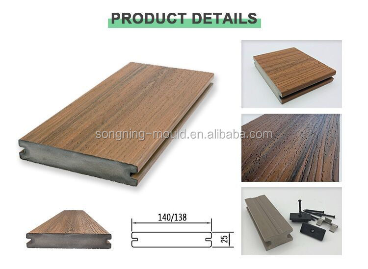 Outdoor Garden Park Yard and Balcony Decking with PVC Wooden WPC Flooring Customized