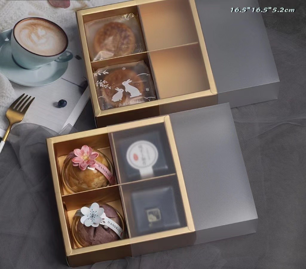 20x14x6cm Biodegradable Food Container Paper Box Mooncake Paper Box With Lid