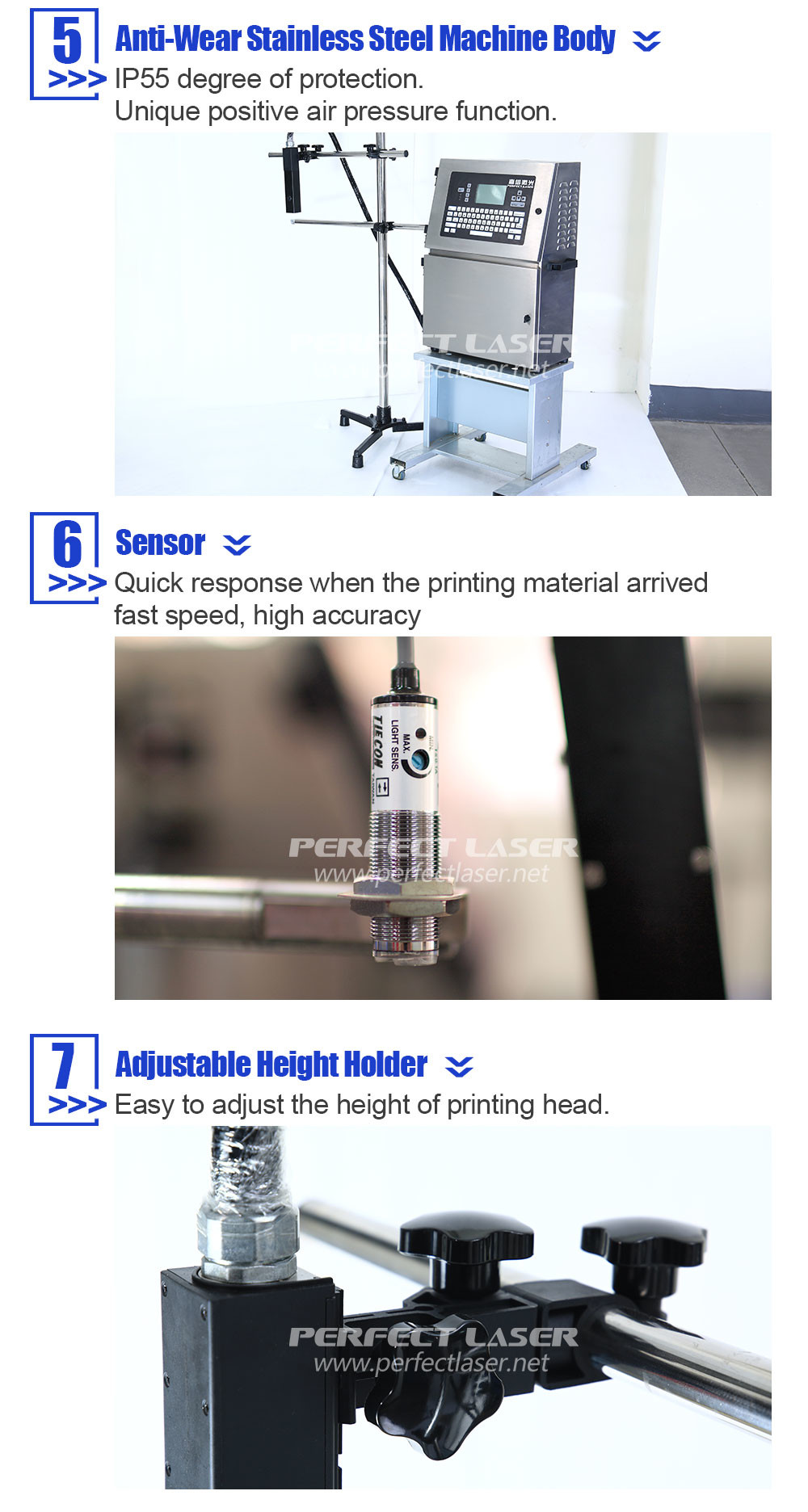 White Industrial Continuous Inkjet Printer With One Touch Start Stop Operation