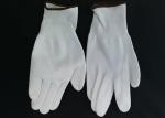 White Nylon Liner PU Coated Gloves Breathable Knitting Back Abrasion Resistant